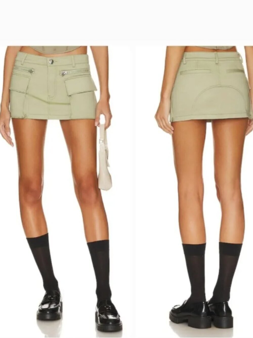 Revolve h:ours Clara Mini Skirt in Sage Green Medium